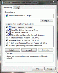 Wireless Network Connection Properties